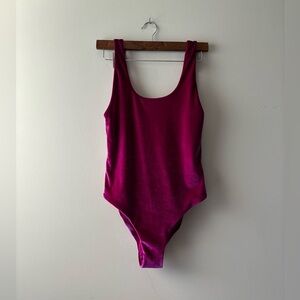 Cabana Del‎ Sol dark pink velvet swim suit size M